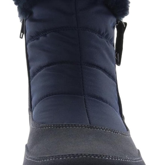 Easy Street Womens Frosty Pull On Round Toe Casual Boots Ankle Low Heel - Blue - Picture 2 of 6